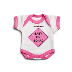 Baby On Board Sign - Babygrow Pink