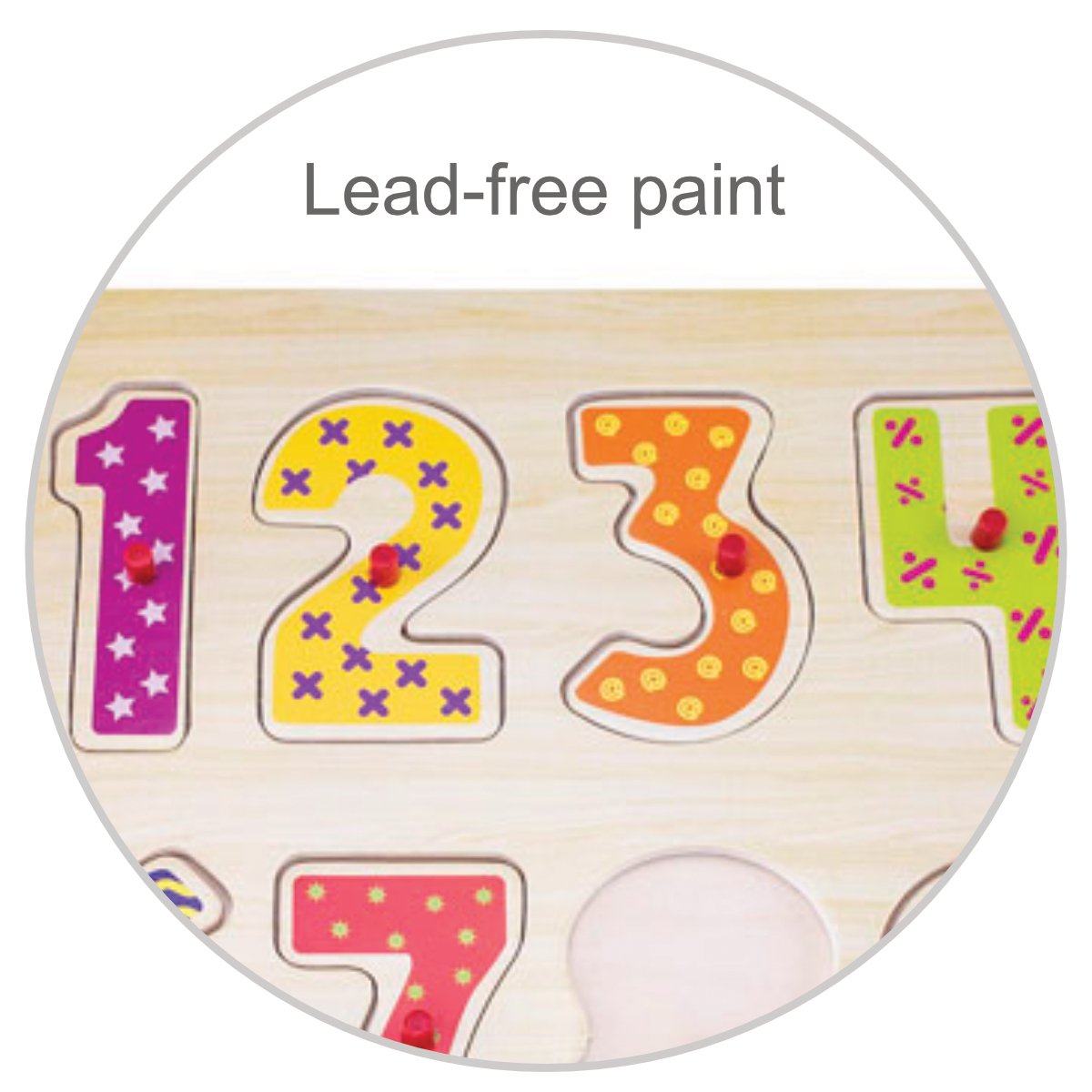 Kids Numbers Wooden Peg Puzzle – 10 Piece Educational Toy - Image 3