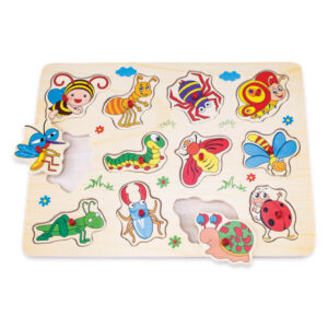 Kids Puzzles - Bugs Themed Wooden Peg Puzzle