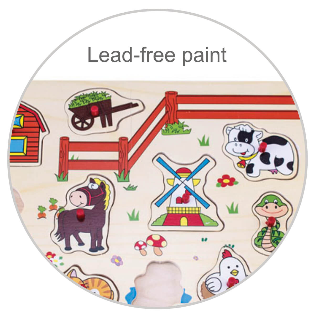 Kids Farm Themed Wooden Peg Puzzle – 11 Piece Educational Toddler Toy - Image 3