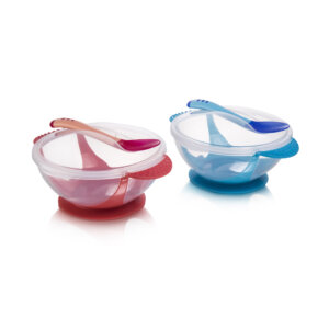 Snookums Non-Slip Suction Bowl & Spoon Set - blue